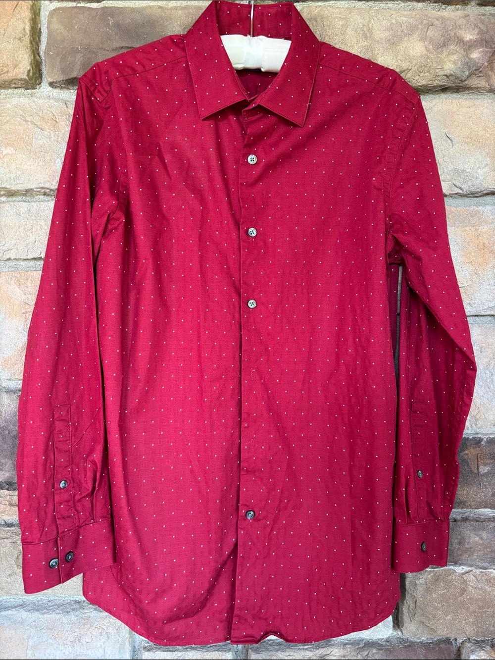 Apt. 9 Men's Burgundy Microdot Dress Shirt